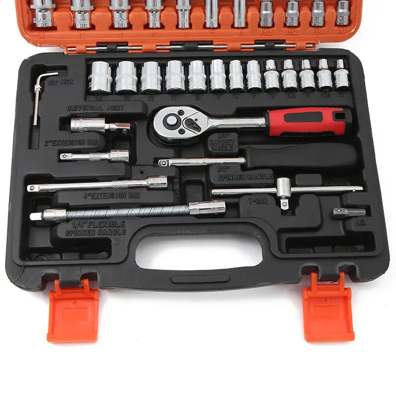 Comprehensive Ratchet Torque Wrench Auto Repair Tool Set.