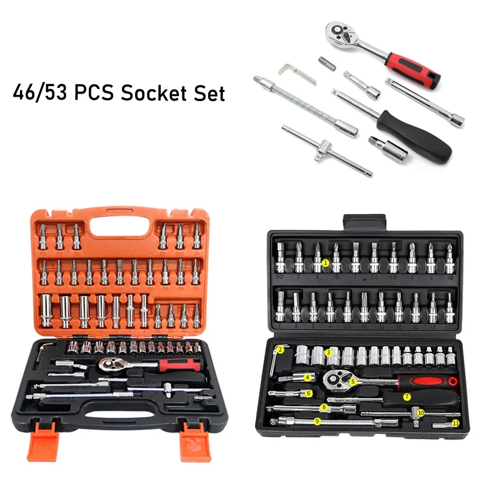 Comprehensive Ratchet Torque Wrench Auto Repair Tool Set.