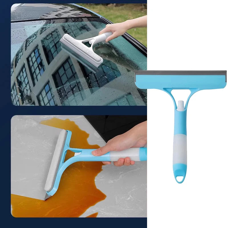 All-in-One Glass Wiper with Integrated Spray for Outdoor and Vehicle Cleaning.