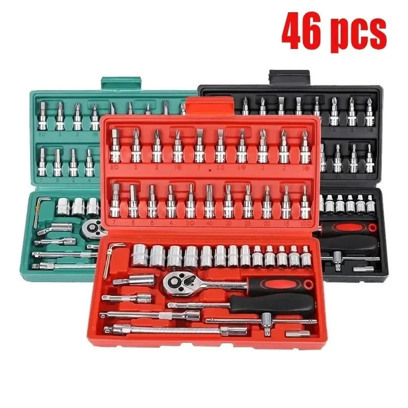 Comprehensive Ratchet Torque Wrench Auto Repair Tool Set.