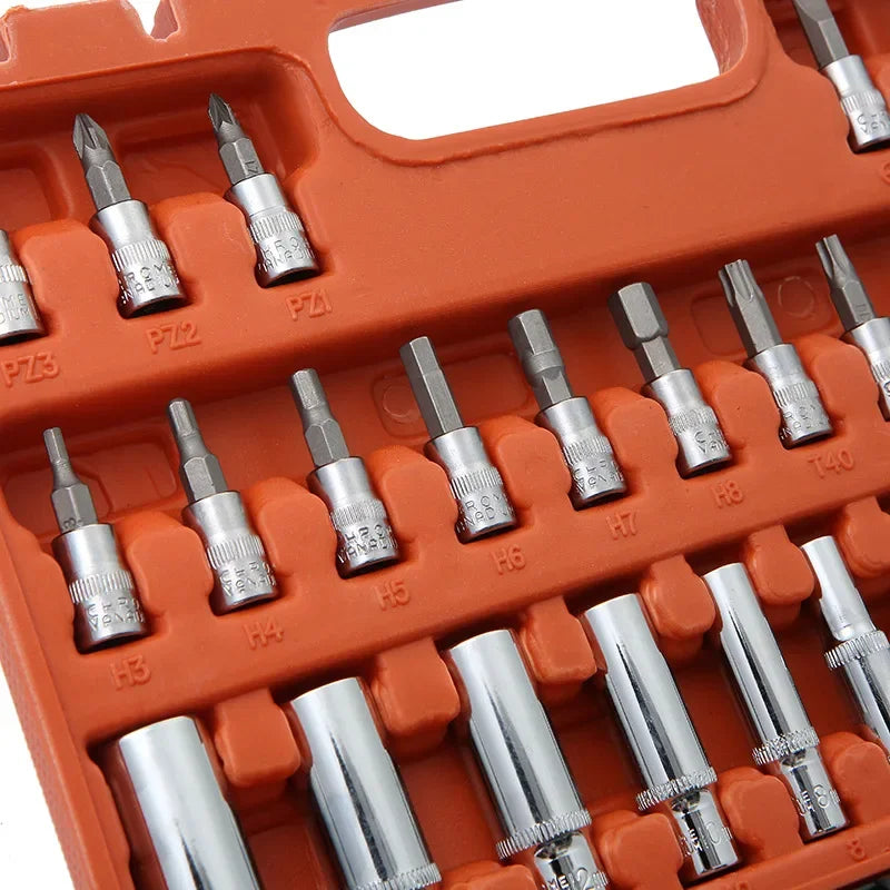 Comprehensive Ratchet Torque Wrench Auto Repair Tool Set.