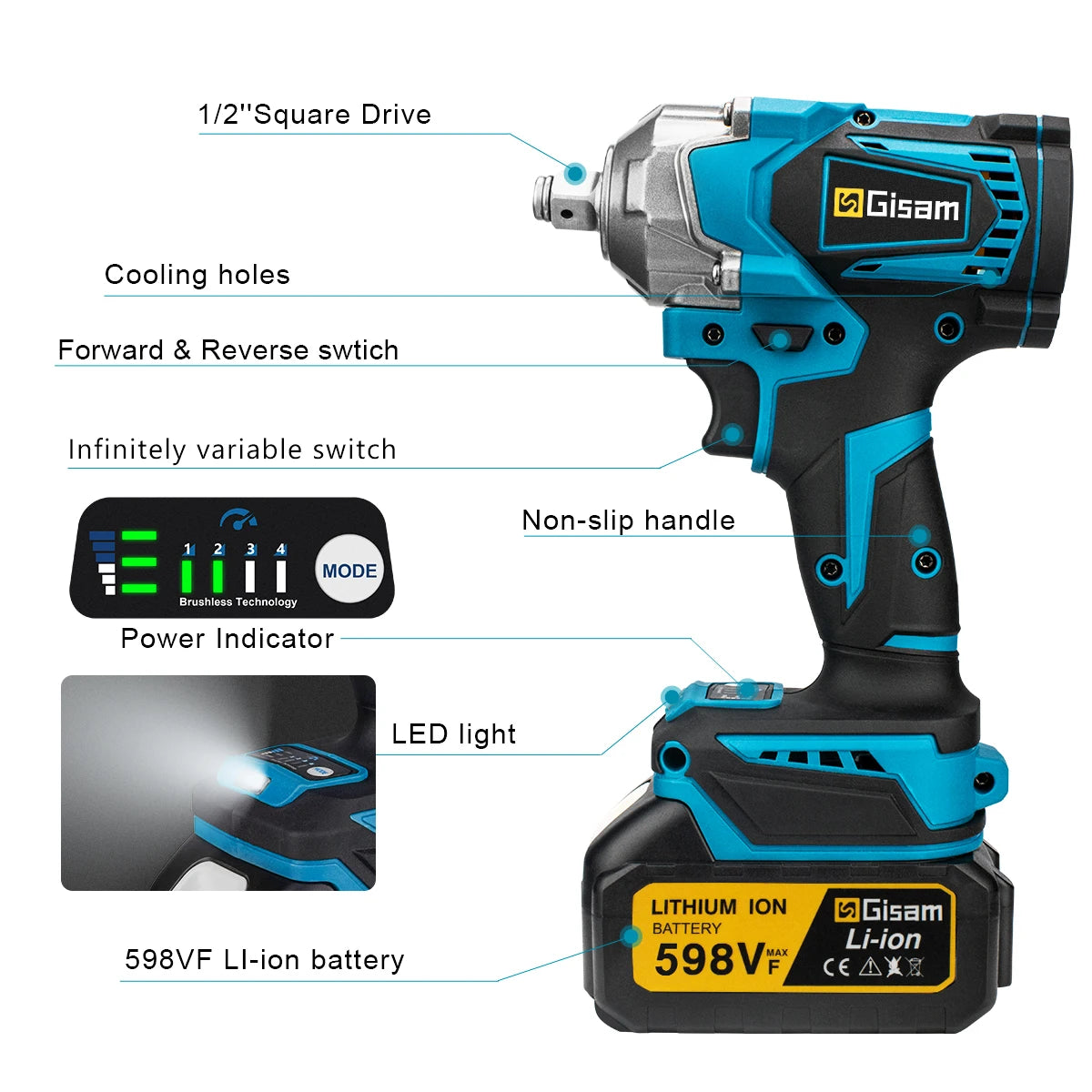 Cordless Rechargeable Power Wrench.