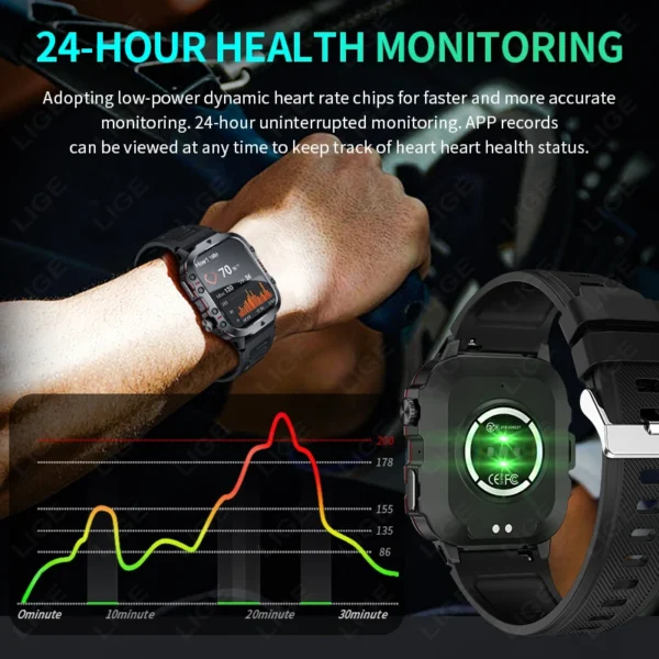 LIGE 2025 Outdoor Military Smartwatch - Image 4